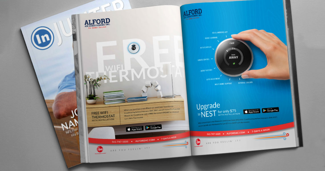 Magazine featuring Alford advertisement